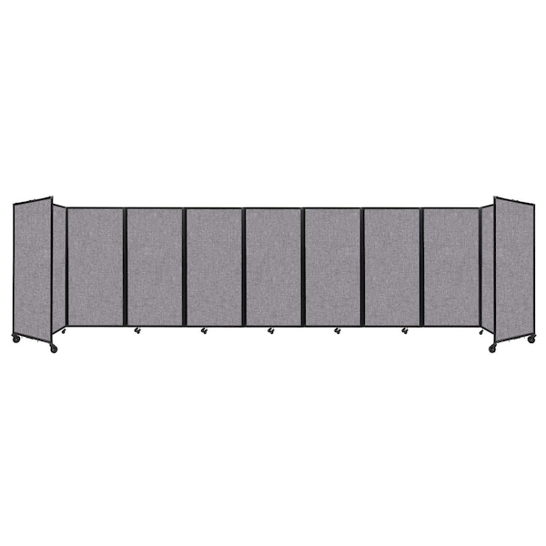 Room Divider 360 Folding Portable Partition 25' x 6' Cloud Gray Fabric